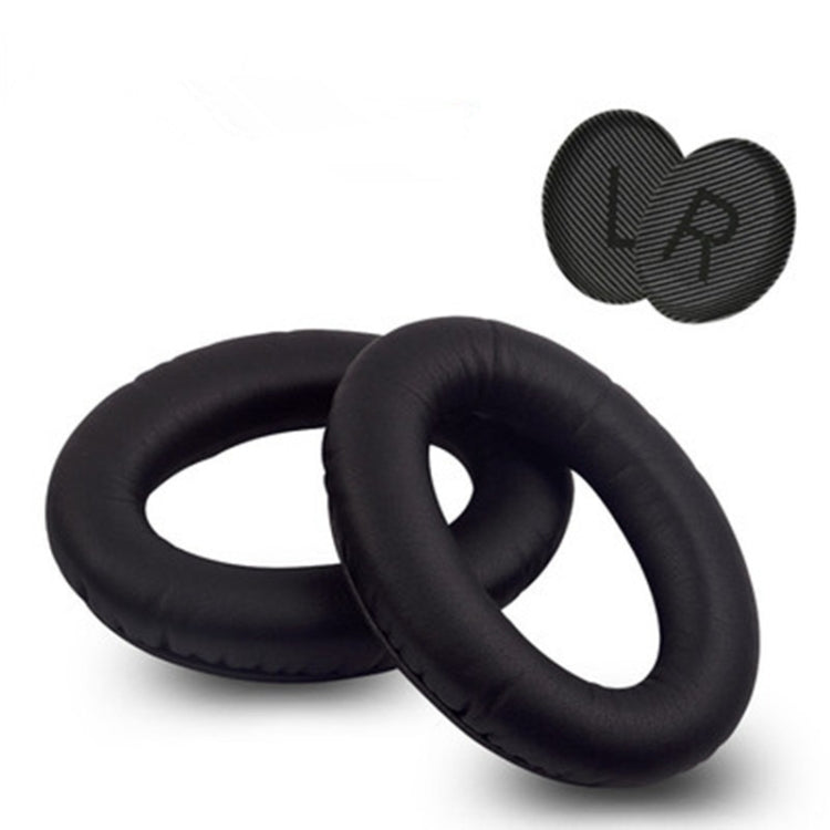 For BOSE QC35 Imitation Leather Soft Headphone Earmuff Jacket with LR Cotton, One Pair(Black) - Earmuff & Pad by PMC TechLife | Online Shopping South Africa | PMC TechLife