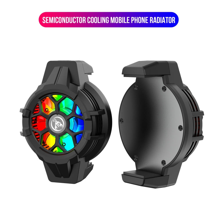 HXSJ P10 Portable Gaming Mobile Phone Radiator Holder with Rainbow Backlight(Black) - Cooling Fan Radiator by HXSJ | Online Shopping South Africa | PMC TechLife | Buy Now Pay Later Mobicred