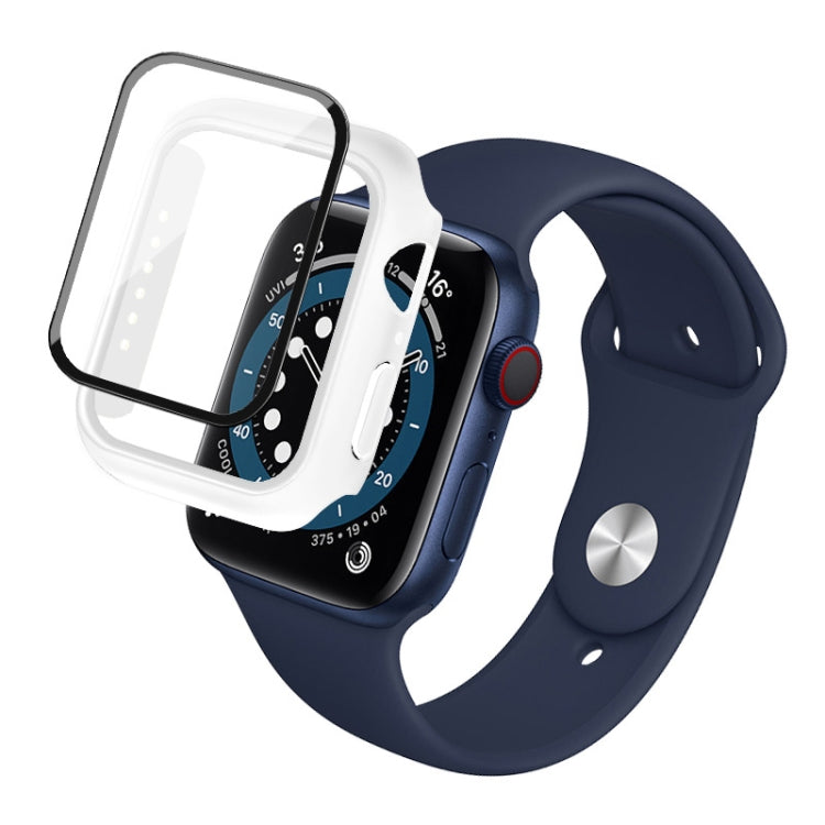 IMAK Shockproof PC Protective Case with Tempered Glass Film For Apple Watch Series 6 & SE & 5 & 4 44mm(White) - Watch Cases by imak | Online Shopping South Africa | PMC TechLife | Buy Now Pay Later Mobicred