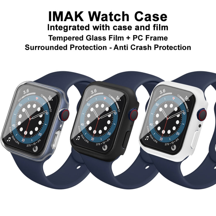 IMAK Shockproof PC Protective Case with Tempered Glass Film For Apple Watch Series 6 & SE & 5 & 4 40mm(White) - Watch Cases by imak | Online Shopping South Africa | PMC TechLife | Buy Now Pay Later Mobicred