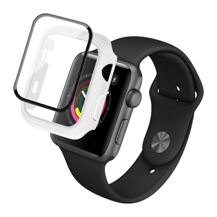 IMAK Shockproof PC Protective Case with Tempered Glass Film For Apple Watch Series 3 & 2 & 1 38mm(White) - Watch Cases by imak | Online Shopping South Africa | PMC TechLife | Buy Now Pay Later Mobicred