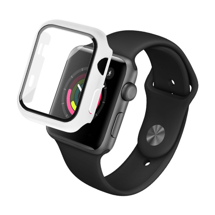 IMAK Shockproof PC Protective Case with Tempered Glass Film For Apple Watch Series 3 & 2 & 1 38mm(White) - Watch Cases by imak | Online Shopping South Africa | PMC TechLife | Buy Now Pay Later Mobicred