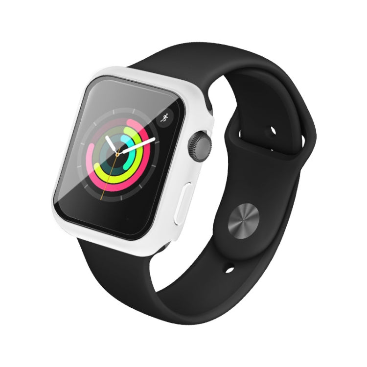 IMAK Shockproof PC Protective Case with Tempered Glass Film For Apple Watch Series 3 & 2 & 1 38mm(White) - Watch Cases by imak | Online Shopping South Africa | PMC TechLife | Buy Now Pay Later Mobicred