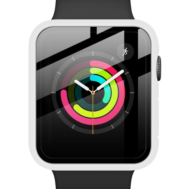 IMAK Shockproof PC Protective Case with Tempered Glass Film For Apple Watch Series 3 & 2 & 1 38mm(White) - Watch Cases by imak | Online Shopping South Africa | PMC TechLife | Buy Now Pay Later Mobicred