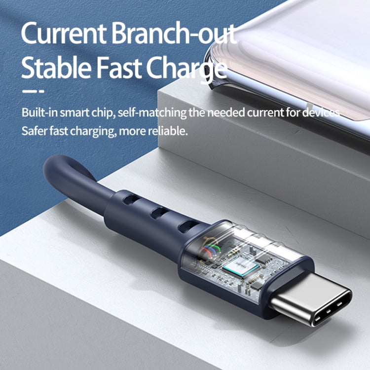 REMAX RC-179a 2.4A Type-C / USB-C High Elastic TPE Fast Charging Data Cable, Length: 1m(Blue) - free shipping - PMC TechLife - Order now!