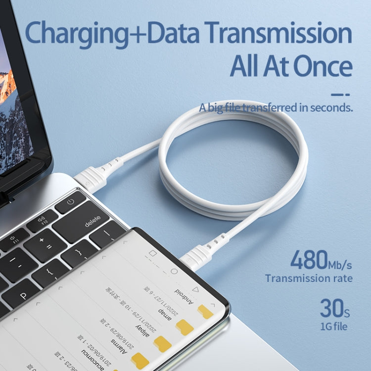 REMAX RC-179a 2.4A Type-C / USB-C High Elastic TPE Fast Charging Data Cable, Length: 1m(White) - USB-C & Type-C Cable by REMAX | Online Shopping South Africa | PMC TechLife | Buy Now Pay Later Mobicred