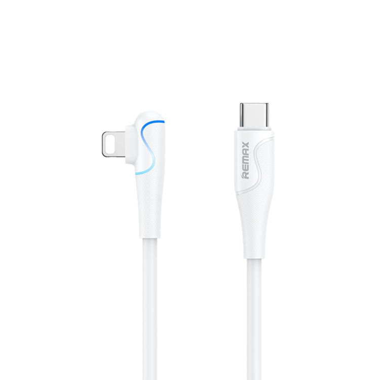 REMAX RC-192i Carrie Series PD 20W USB-C / Type-C to 8 Pin 90 Degree Elbow Fast Charging Gaming Data Cable, Cable Length: 1m(White) - 2 in 1 Cable by REMAX | Online Shopping South Africa | PMC TechLife | Buy Now Pay Later Mobicred