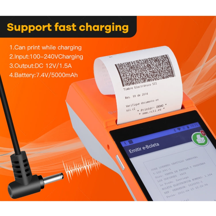 SGT-SP01 5.5 inch HD Screen Handheld POS Receipt Printer, Basic Version, EU Plug(Blue) - Receipt Printers by PMC TechLife | Online Shopping South Africa | PMC TechLife | Buy Now Pay Later Mobicred