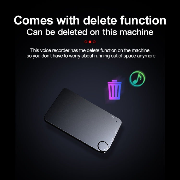 K2 Portable Ultra-thin Card Voice Recorder, Capacity:4GB(Black) -  by PMC TechLife | Online Shopping South Africa | PMC TechLife