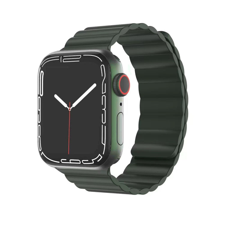 Mutural Liquid Silicone Magnetic Strap Watch Band For Apple Watch Series 9&8&7 41mm / SE 3&SE 2&6&SE&5&4 40mm / 3&2&1 38mm(Green) - free shipping - PMC TechLife - Order now!