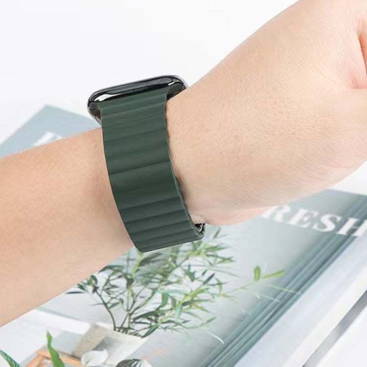 Mutural Liquid Silicone Magnetic Strap Watch Band For Apple Watch Ultra 49mm&Watch Ultra 2 49mm / Series 9&8&7 45mm / SE 3&SE 2&6&SE&5&4 44mm / 3&2&1 42mm(Green) - free shipping - PMC TechLife - Order now!