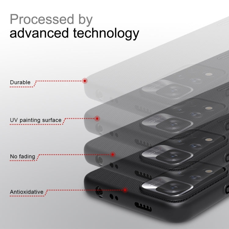 For Xiaomi Redmi Note 11 Pro Glogal / 11 Pro Glogal 5G / 11 Pro+ 5G India / 11E Pro 5G NILLKIN Frosted Concave-convex Texture PC Case (Black) - Redmi Note 11 Pro Case by NILLKIN | Online Shopping South Africa | PMC TechLife