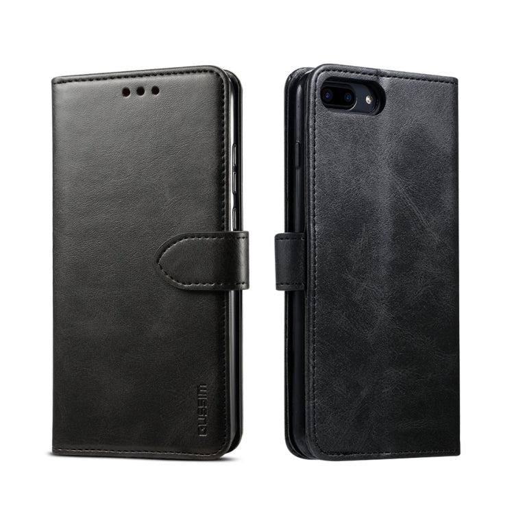 For iPhone 8 Plus / 7 Plus GUSSIM Magnetic Horizontal Flip Leather Case with Holder & Card Slots & & Wallet(Black) - More iPhone Cases by GUSSIM | Online Shopping South Africa | PMC TechLife | Buy Now Pay Later Mobicred