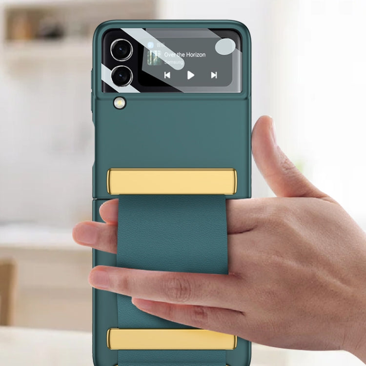 For Samsung Galaxy Z Flip3 5G GKK Ultra-thin Full Coverage Phone Case with Wristband(Green) - Galaxy Phone Cases by GKK | Online Shopping South Africa | PMC TechLife | Buy Now Pay Later Mobicred