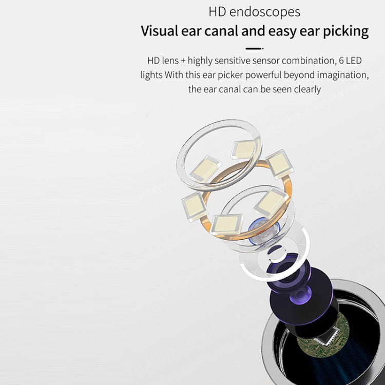 T6 Portable Wireless Smart Visual Earpick Earwax Removal Tool(Yellow) - Ear Care Tools by PMC TechLife | Online Shopping South Africa | PMC TechLife