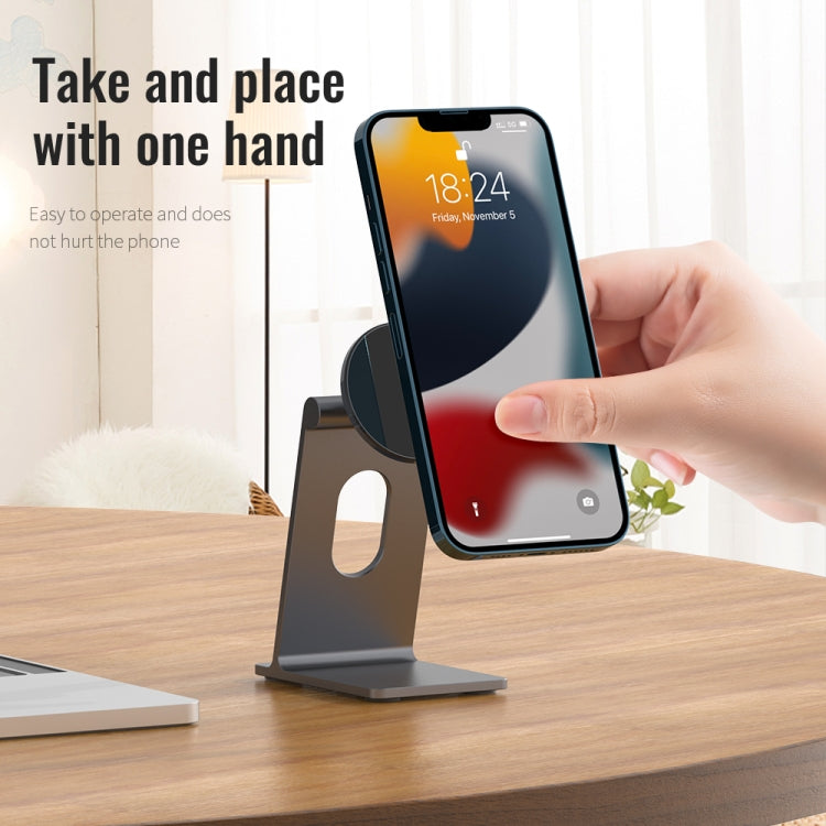 R-JUST SJ18 Square Desktop Magnetic Holder(Grey) - Desktop Holder by R-JUST | Online Shopping South Africa | PMC TechLife | Buy Now Pay Later Mobicred