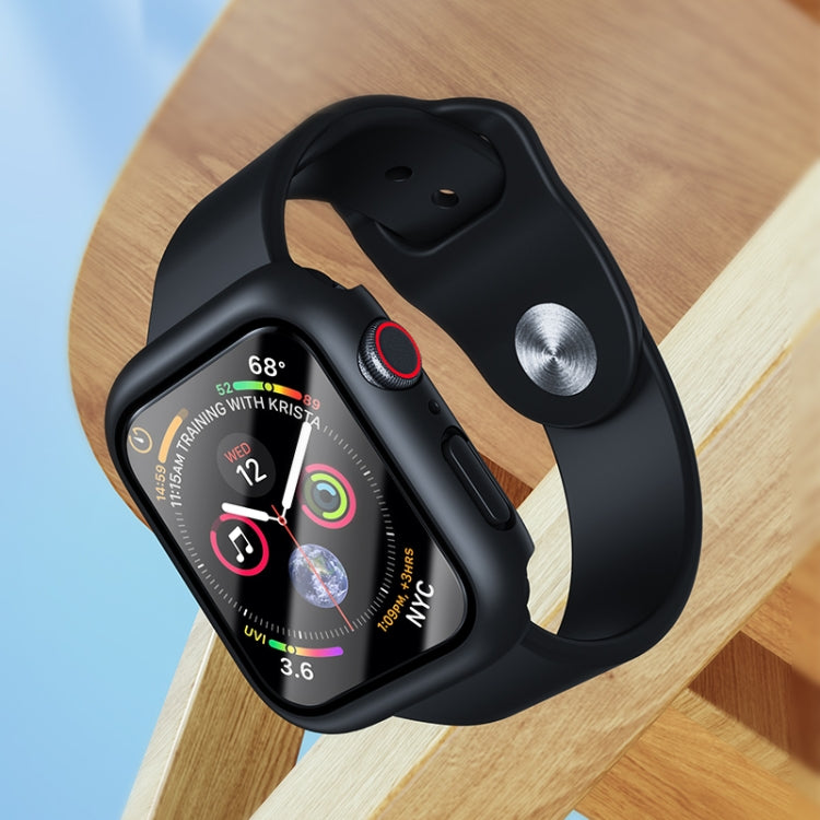 ROCK 2 in 1 PC Frame + Tempered Glass Protector Case For Apple Watch Series 9 / 8 / 7 41mm(Blue) - Watch Cases by ROCK | Online Shopping South Africa | PMC TechLife | Buy Now Pay Later Mobicred