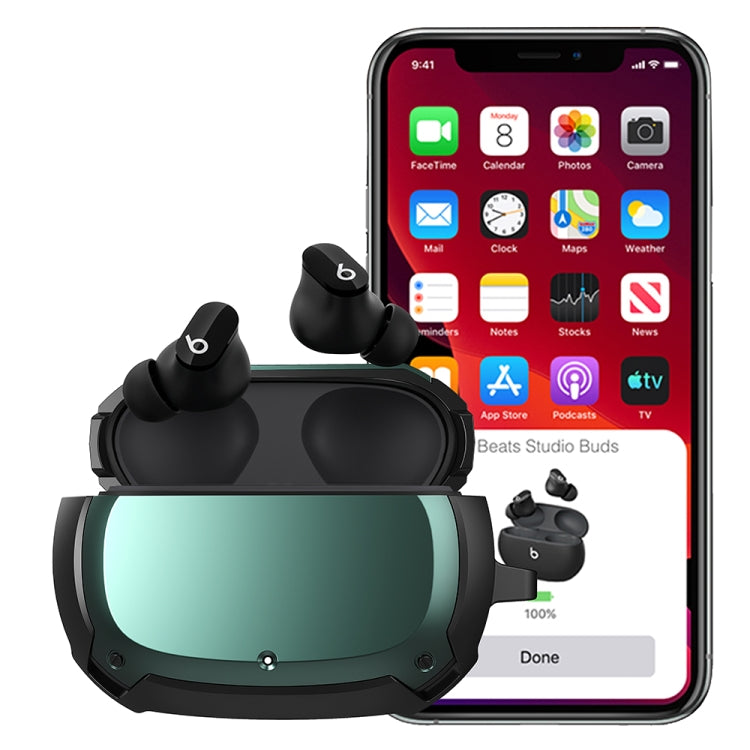 Bumblebee Armor Earphone Protective Case with Hook For Beats Studio Buds(Black + Blue) - Other Case by PMC TechLife | Online Shopping South Africa | PMC TechLife