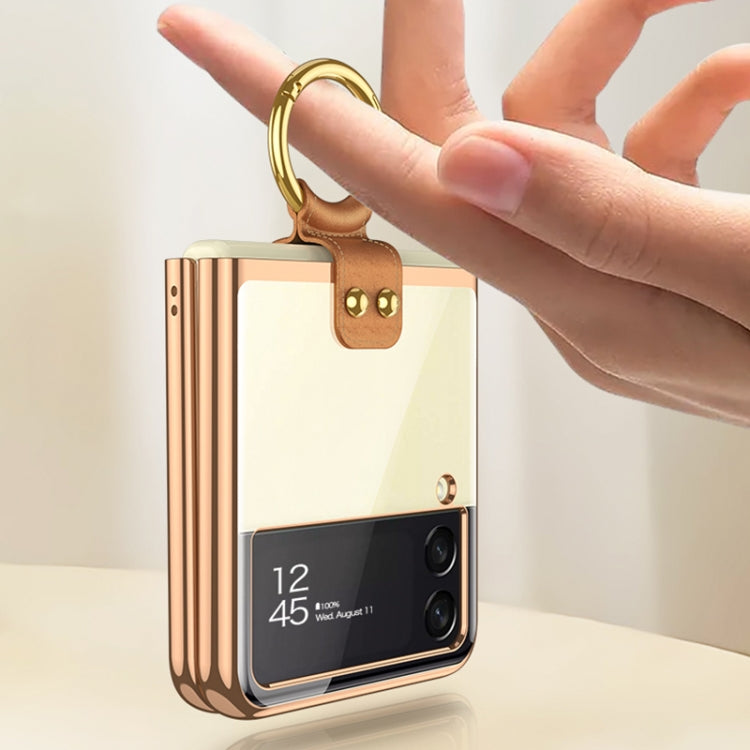 For Samsung Galaxy Z Flip3 5G GKK Phantom Electroplating Phone Case with Ring(Black) - Galaxy Phone Cases by GKK | Online Shopping South Africa | PMC TechLife | Buy Now Pay Later Mobicred
