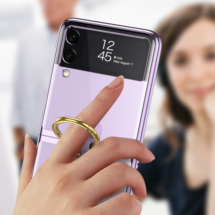 For Samsung Galaxy Z Flip3 5G GKK Phantom Electroplating Phone Case with Ring(Black) - Galaxy Phone Cases by GKK | Online Shopping South Africa | PMC TechLife | Buy Now Pay Later Mobicred