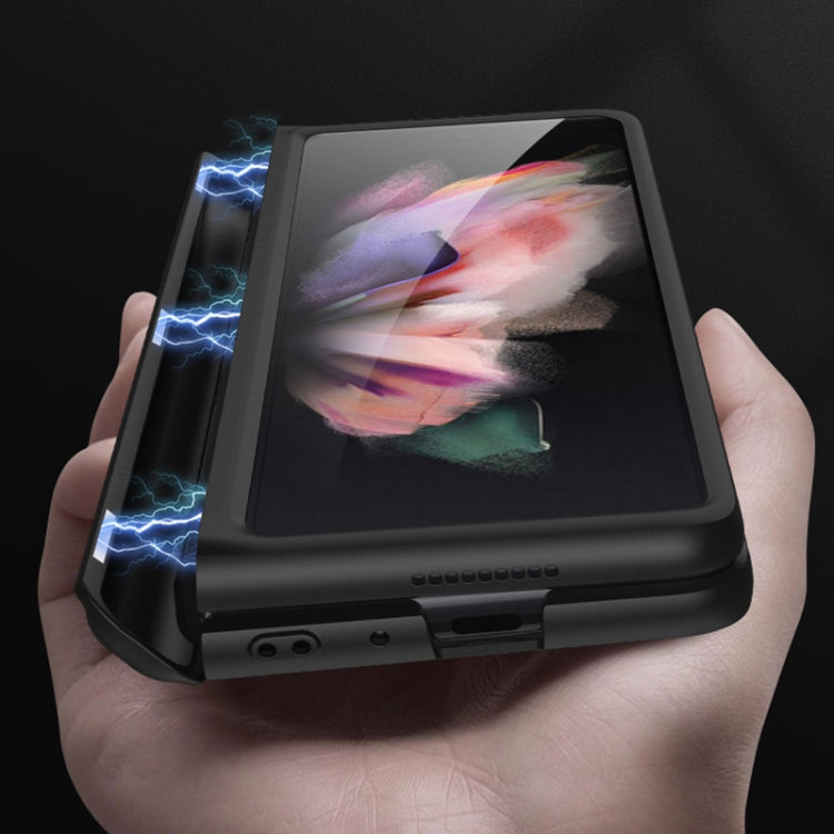 For Samsung Galaxy Z Fold3 5G GKK Magnetic Full Coverage Phone Flip Case with Pen Slot(Silver) - free shipping - PMC TechLife - Order now!