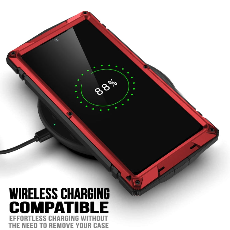 For Samsung Galaxy S22 Ultra 5G R-JUST Metal + Silicone Holder Phone Case(Red) - free shipping - PMC TechLife - Order now!