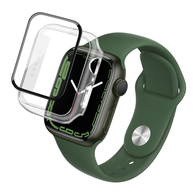 imak PC Case with Tempered Glass Film For Apple Watch Series 8 / 7 45mm(Transparent) - Watch Cases by imak | Online Shopping South Africa | PMC TechLife | Buy Now Pay Later Mobicred