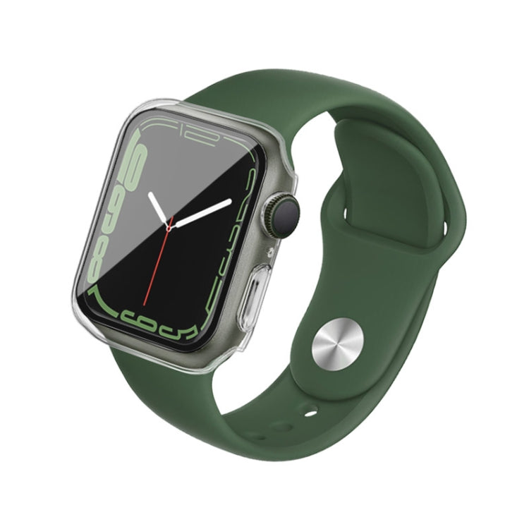imak PC Case with Tempered Glass Film For Apple Watch Series 8 / 7 45mm(Transparent) - Watch Cases by imak | Online Shopping South Africa | PMC TechLife | Buy Now Pay Later Mobicred