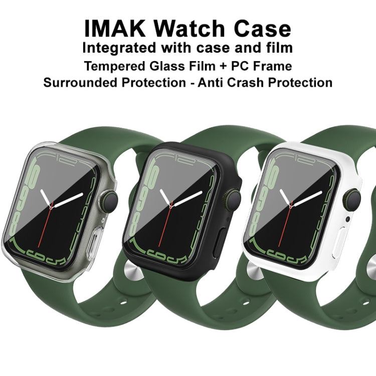 imak PC Case with Tempered Glass Film For Apple Watch Series 8 / 7 45mm(Transparent) - Watch Cases by imak | Online Shopping South Africa | PMC TechLife | Buy Now Pay Later Mobicred