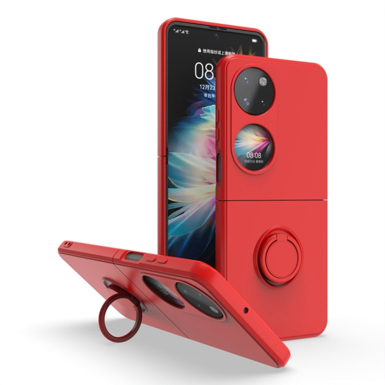 For Huawei P50 Pocket Ring Holder PC Phone Case(Red) - free shipping - PMC TechLife - Order now!