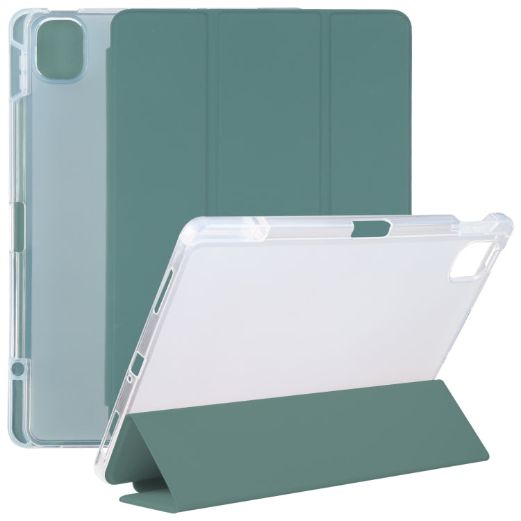 For Xiaomi Mi Pad 5 Pen Slot Transparent Back Cover Leather Tablet Case(Green) - More Tablet Cases by PMC TechLife | Online Shopping South Africa | PMC TechLife