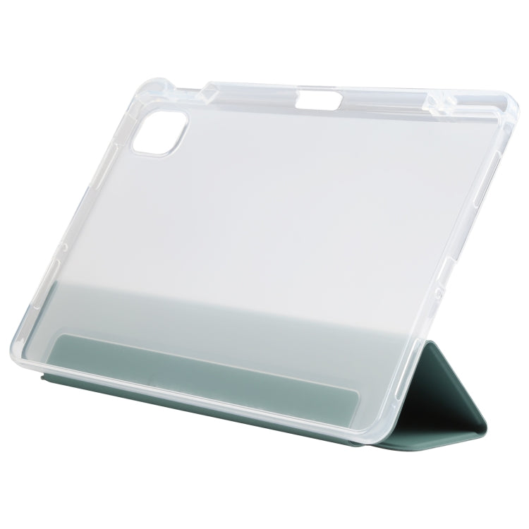 For Xiaomi Mi Pad 5 Pen Slot Transparent Back Cover Leather Tablet Case(Green) - More Tablet Cases by PMC TechLife | Online Shopping South Africa | PMC TechLife