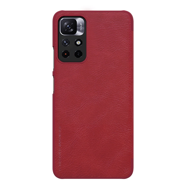 For Xiaomi Redmi Note 11 5G / 11T 5G / Poco M4 Pro 5G / 11S 5G NILLKIN QIN Series Crazy Horse Texture Leather Phone Case(Red) - Xiaomi Cases by NILLKIN | Online Shopping South Africa | PMC TechLife