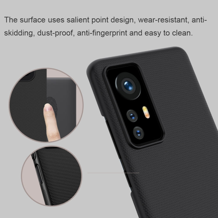 For Xiaomi 12 / 12X NILLKIN Frosted PC Phone Case(Black) - Xiaomi Cases by NILLKIN | Online Shopping South Africa | PMC TechLife | Buy Now Pay Later Mobicred