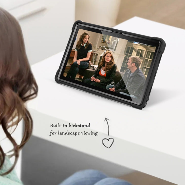 For Samsung Galaxy Tab A8 10.5 2021 Silicone + PC Shockproof Protective Tablet Case with Holder(Black) - free shipping - PMC TechLife - Order now!