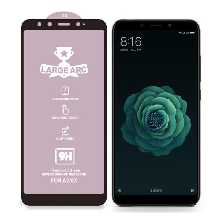 25 PCS 9H HD Large Arc High Alumina Full Screen Tempered Glass Film for Xiaomi Mi 6X -  by PMC TechLife | Online Shopping South Africa | PMC TechLife