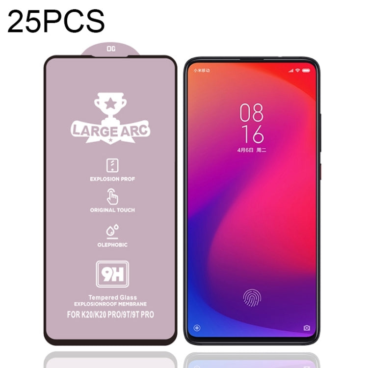 25 PCS 9H HD Large Arc High Alumina Full Screen Tempered Glass Film for Xiaomi Mi 9T Pro -  by PMC TechLife | Online Shopping South Africa | PMC TechLife