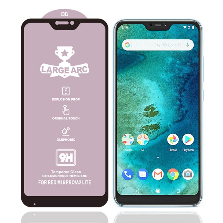 25 PCS 9H HD Large Arc High Alumina Full Screen Tempered Glass Film for Xiaomi Mi A2 Lite -  by PMC TechLife | Online Shopping South Africa | PMC TechLife