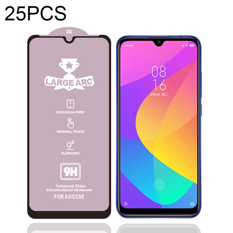 25 PCS 9H HD Large Arc High Alumina Full Screen Tempered Glass Film for Xiaomi Mi CC9e -  by PMC TechLife | Online Shopping South Africa | PMC TechLife