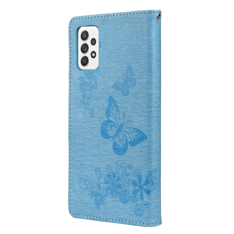 For Samsung Galaxy A23 5G Butterfly Embossed Horizontal Flip Leather Phone Case with Card Slot & Holder(Blue) - free shipping - PMC TechLife - Order now!