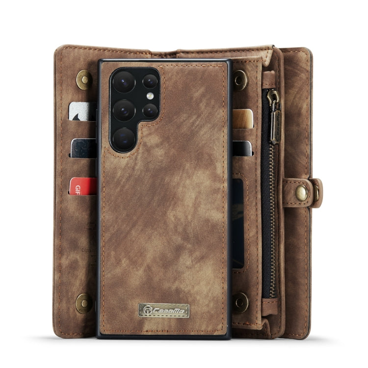 For Samsung Galaxy S22 Ultra 5G CaseMe-008 Detachable Multifunctional Horizontal Flip Leather Case(Brown) - Galaxy S22 Ultra 5G Cases by CaseMe | Online Shopping South Africa | PMC TechLife | Buy Now Pay Later Mobicred