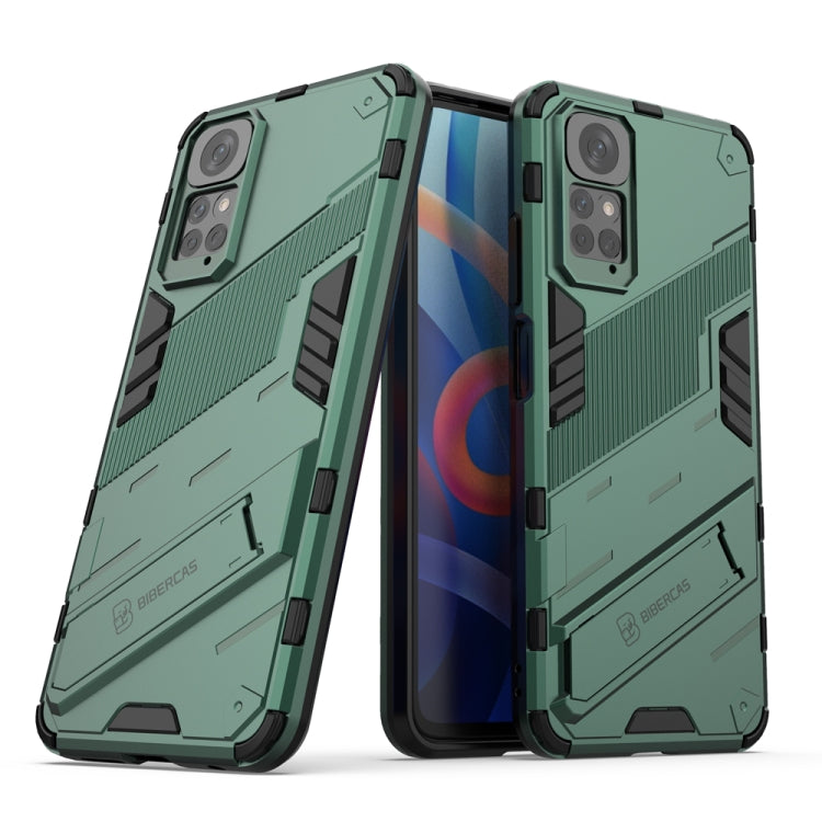 For Xiaomi Redmi Note 11 / Note 11S Global Punk Armor 2 in 1 PC + TPU Shockproof Phone Case with Invisible Holder(Green) - free shipping - PMC TechLife - Order now!