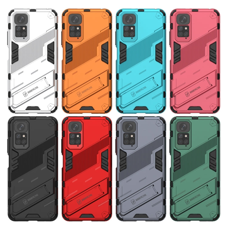 For Xiaomi Redmi Note 11 / Note 11S Global Punk Armor 2 in 1 PC + TPU Shockproof Phone Case with Invisible Holder(Orange) - free shipping - PMC TechLife - Order now!