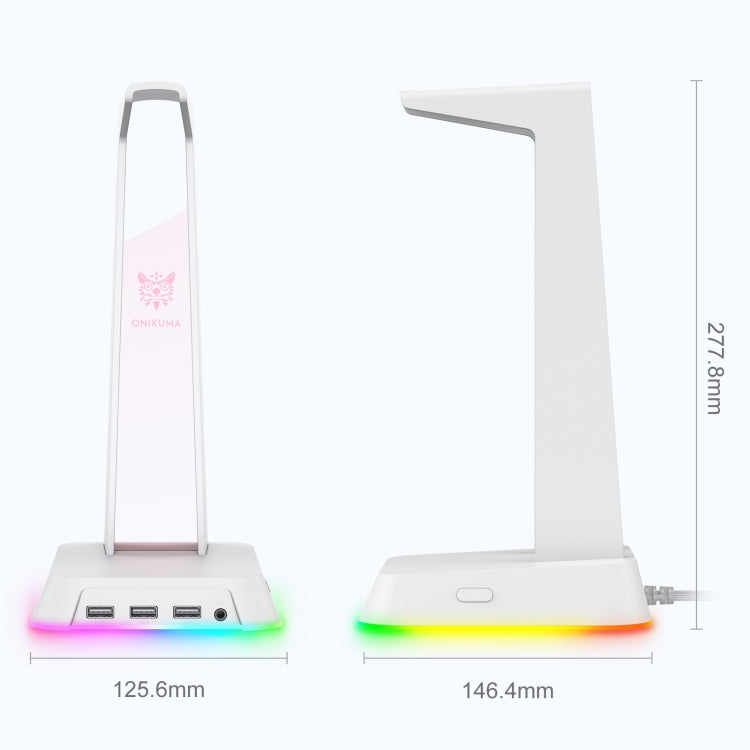 ONIKUMA ST-2 RGB Lighting Headset Holder Stand(White) - Headset Stand by ONIKUMA | Online Shopping South Africa | PMC TechLife | Buy Now Pay Later Mobicred