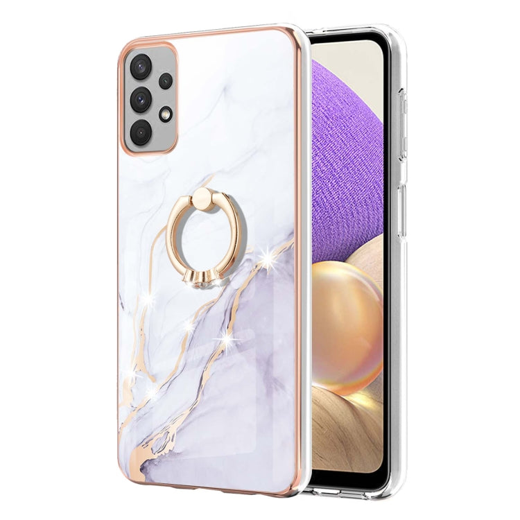 Samsung Galaxy A53 5G Electroplating Marble IMD TPU Phone Case with Ring Holder(White 006) - free shipping - PMC TechLife - Order now!