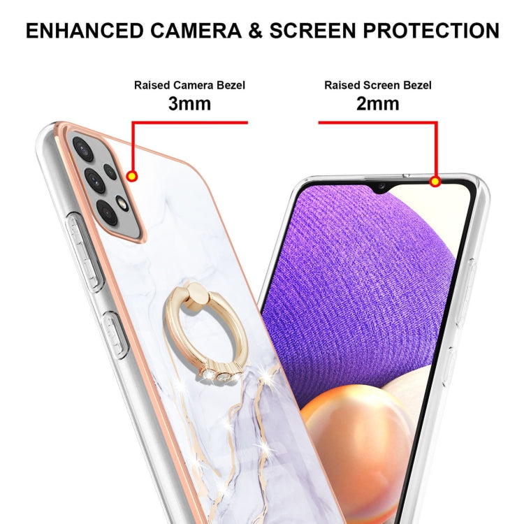 Samsung Galaxy A53 5G Electroplating Marble IMD TPU Phone Case with Ring Holder(White 006) - free shipping - PMC TechLife - Order now!