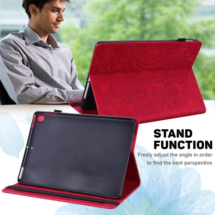 For Samsung Galaxy Tab A8 10.5 2021 Peacock Embossed Pattern Leather Tablet Case(Red) - Other Galaxy Tab PC by PMC TechLife | Online Shopping South Africa | PMC TechLife | Buy Now Pay Later Mobicred