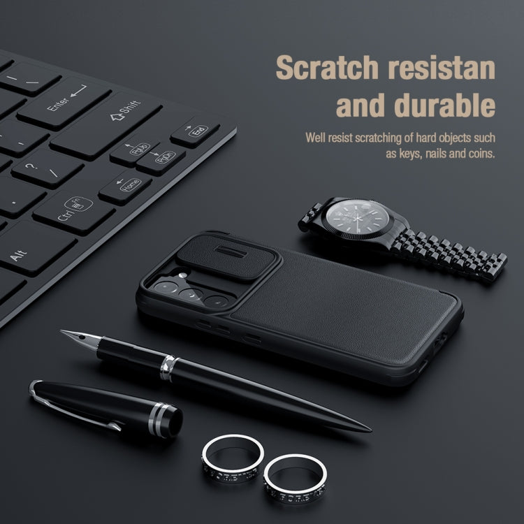 For Samsung Galaxy S22+ 5G NILLKIN QIN Series Pro Sliding Camera Cover Design Leather Phone Case(Green) - Galaxy S22+ 5G Cases by NILLKIN | Online Shopping South Africa | PMC TechLife | Buy Now Pay Later Mobicred