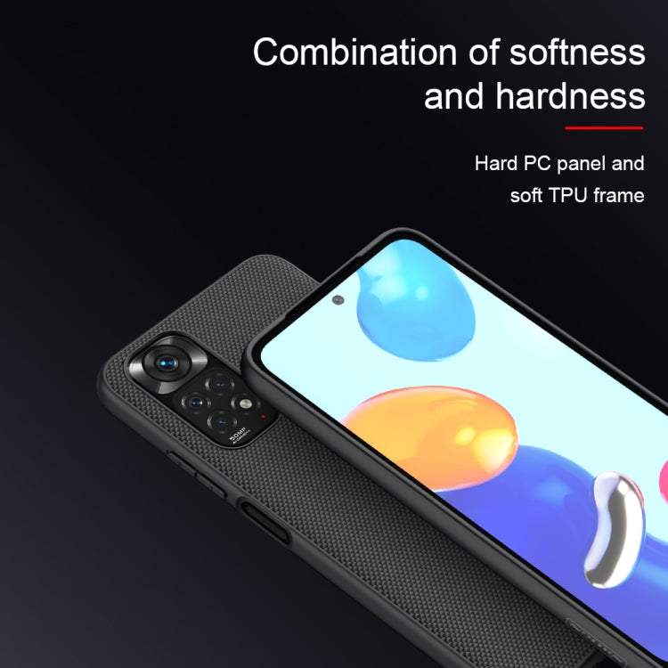 For Xiaomi Redmi Note 11 4G Global NILLKIN 3D Textured Nylon Fiber TPU Phone Case(Black) - Xiaomi Cases by NILLKIN | Online Shopping South Africa | PMC TechLife