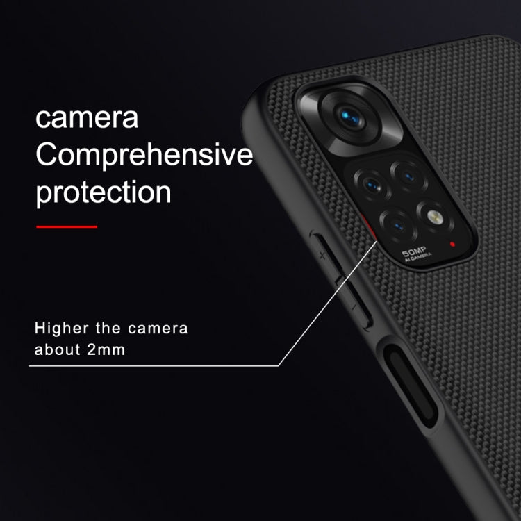 For Xiaomi Redmi Note 11 4G Global NILLKIN 3D Textured Nylon Fiber TPU Phone Case(Black) - Xiaomi Cases by NILLKIN | Online Shopping South Africa | PMC TechLife